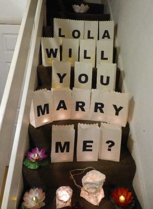 Printed Letters Candle Bags WILL YOU MARRY ME?